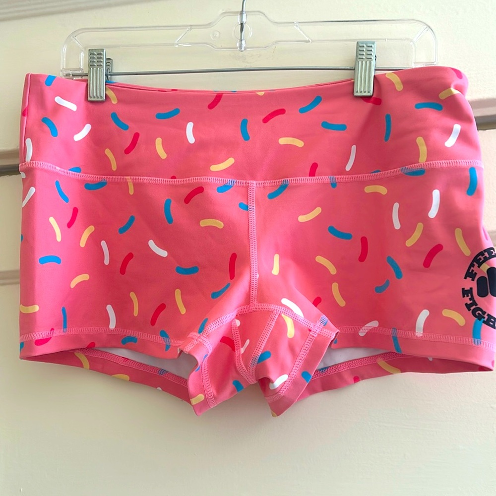 Feed Me Fight Me sprinkles /donut pink workout booty shorts!